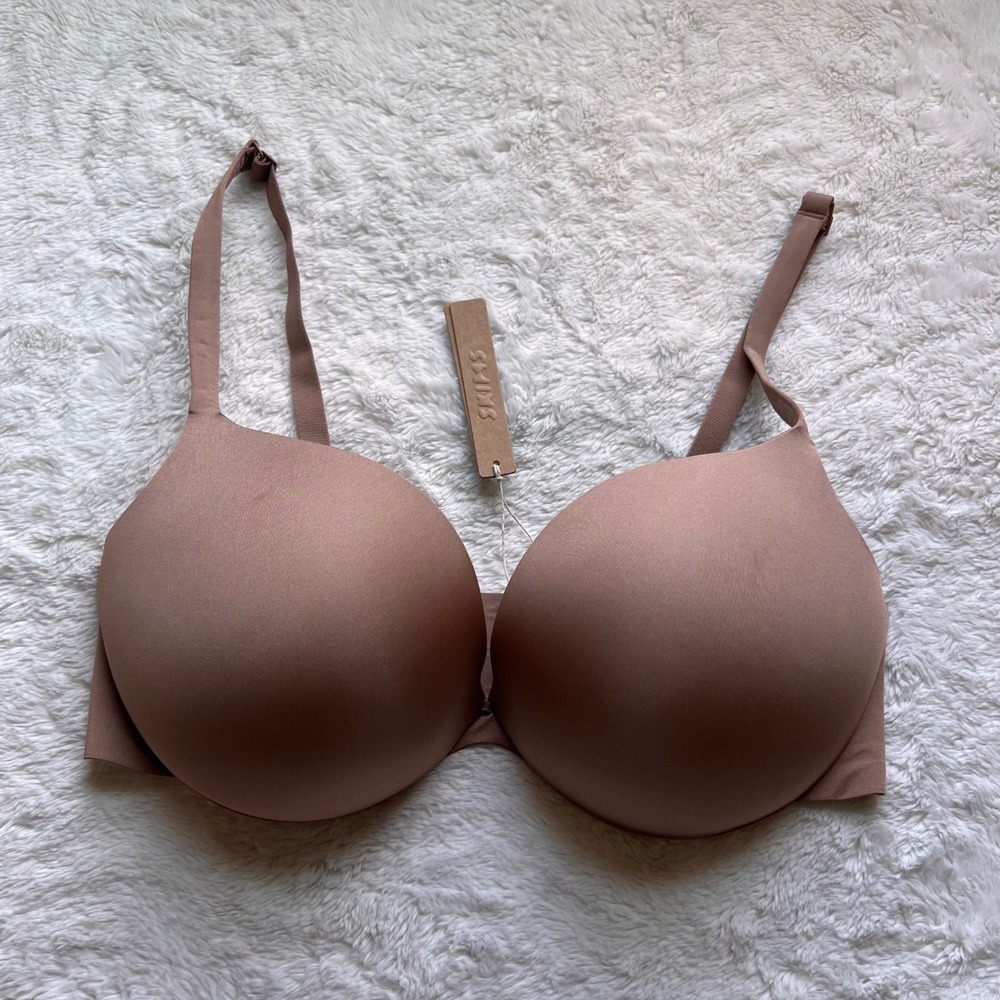 SKIMS Women's Ultimate Push Up Plunge Bra Sienna Brown BA-PLG-9214 Size 36DD NEW